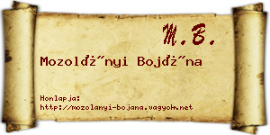 Mozolányi Bojána névjegykártya